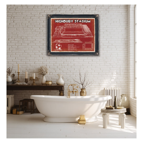 Arsenal Football Club - Vintage Highbury Stadium Soccer Print