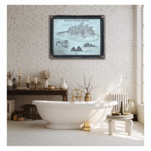 Sydney Opera House Blueprint Vintage Art Print