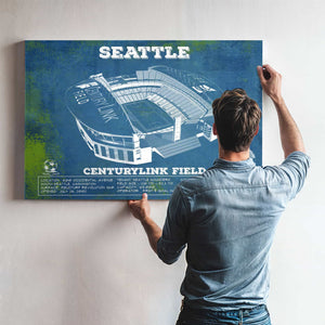 Seattle Sounders F.C. - Vintage Century Link Field MLS Soccer Print