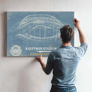Kansas City Royals Kauffman Stadium Vintage Baseball Print