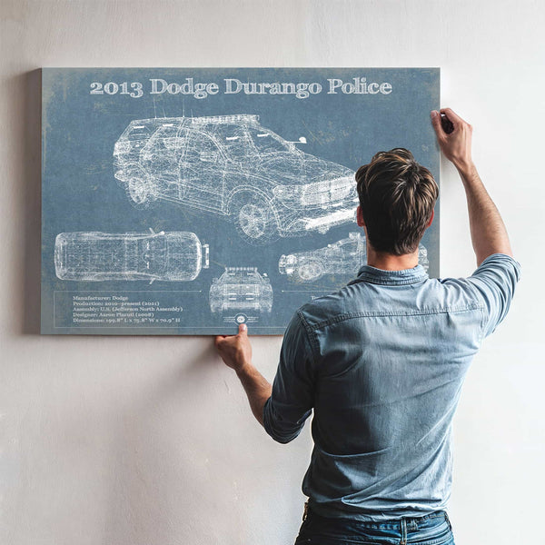 2013 Dodge Durango Police Blueprint Vintage Auto Print