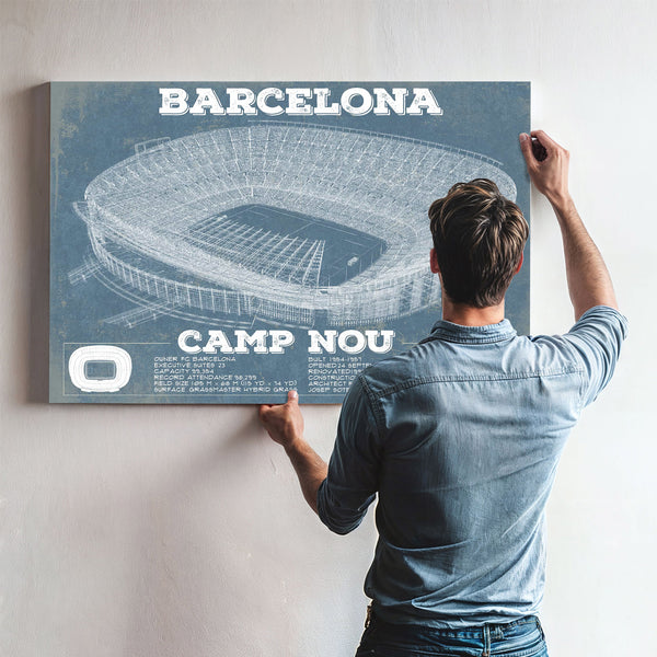 Vintage FC Barcelona Camp Nou Stadium Soccer Print