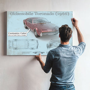 Oldsmobile Toronado (1966) Car Original Blueprint Art