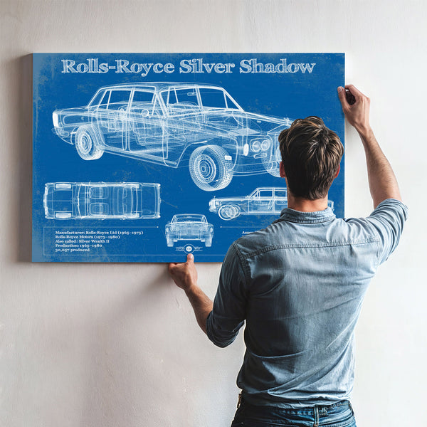 Rolls Royce Silver Shadow Vintage Blueprint Auto Print