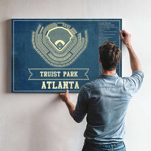 Turner Field - Atlanta Braves (MLB) Team Color Vintage Baseball Print