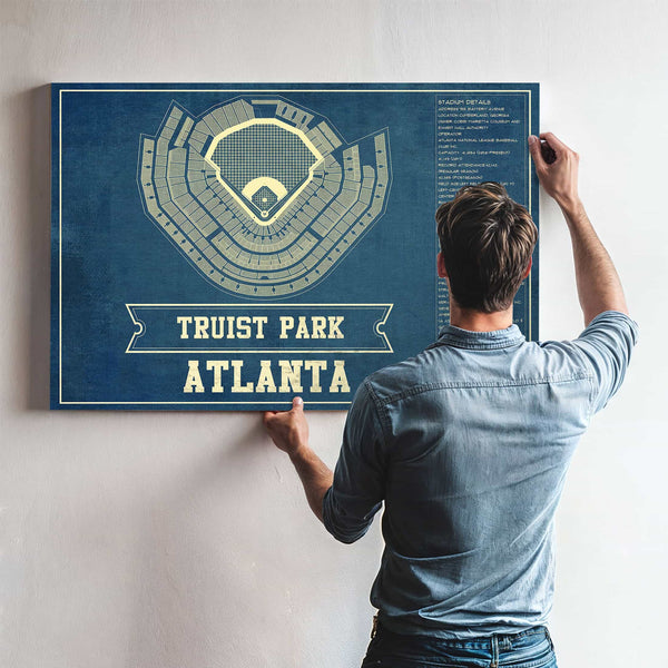 Turner Field - Atlanta Braves (MLB) Team Color Vintage Baseball Print