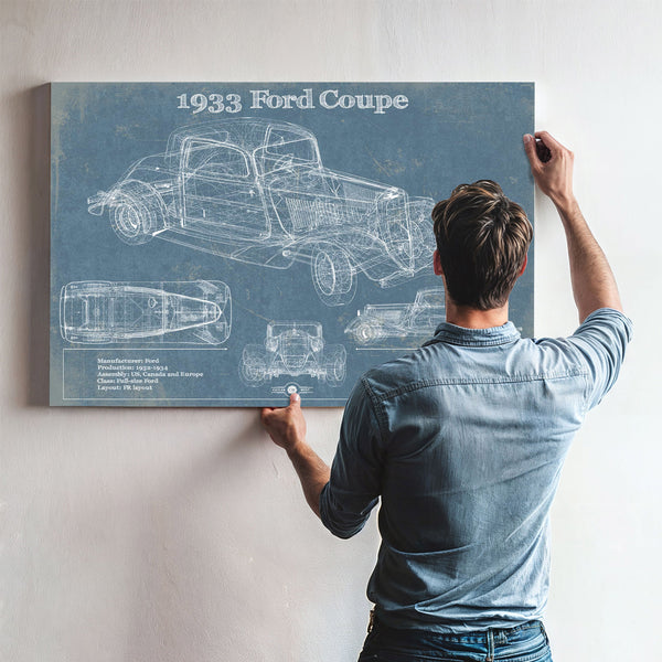 1933 Ford Coupe Vintage Blueprint Auto Print