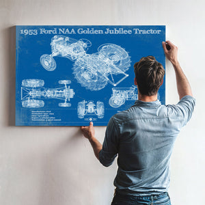 1953 Ford NAA Golden Jubilee Blueprint Vintage Tractor Patent Print