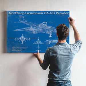 Northrop Grumman EA-6B Prowler Patent Blueprint Original Military Wall Art