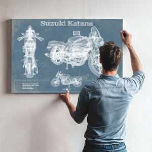 Suzuki Katana Blueprint Motorcycle Patent Print