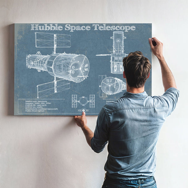 Hubble Telescope Blueprint Wall Art