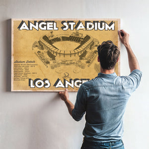 Los Angeles Angels - Angel Stadium Vintage Seating Chart Baseball Print
