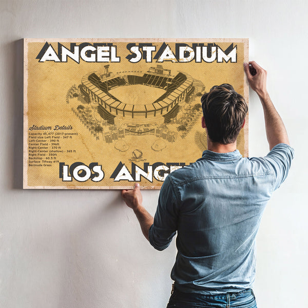 Los Angeles Angels - Angel Stadium Vintage Seating Chart Baseball Print