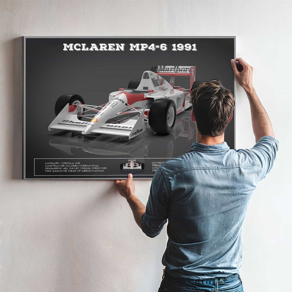 Vintage F1 McLaren MP46 1991 Formula One Race Car Print