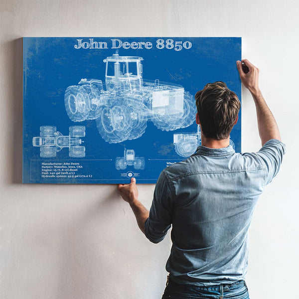 1982 John Deere 8850 4wd Tractor Vintage Blueprint Auto Print