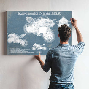 Kawasaki H2R Ninja Blueprint Motorcycle Patent Print
