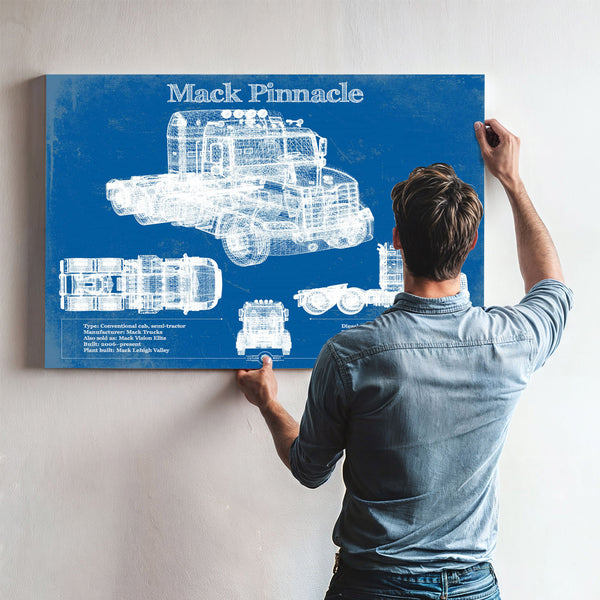 Mack Pinnacle Blueprint Vintage Truck Print