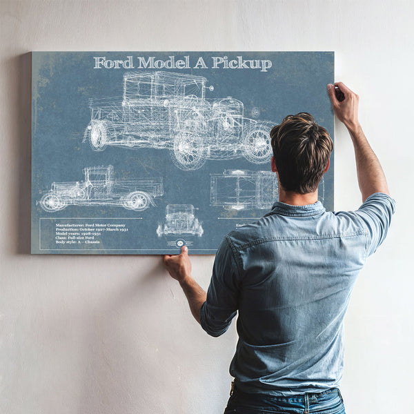 1929 Ford Model A Pickup Vintage Blueprint Auto Print