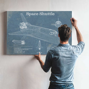 Space Shuttle Aviation Blueprint Print