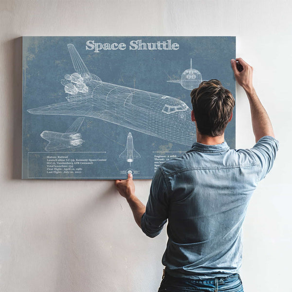 Space Shuttle Aviation Blueprint Print