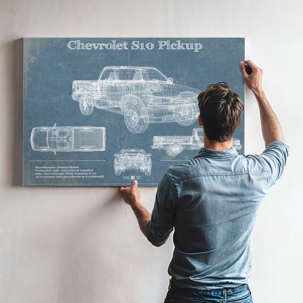 Chevrolet S10 Pickup Vintage Blueprint Auto Print