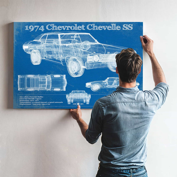 1974 Chevrolet Chevelle SS 454 Original Blueprint Art