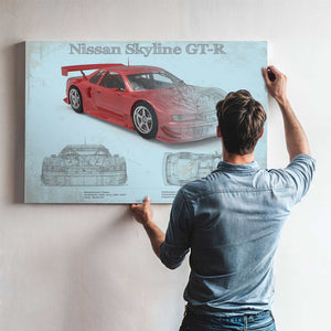 Nissan Skyline GT R Original Blueprint Art