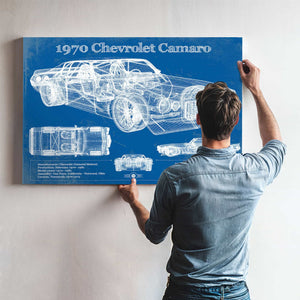 1970 Chevrolet Split Bumper Camaro Blueprint Vintage Auto Patent Print