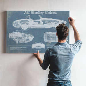 AC Shelby Cobra Blueprint Vintage Auto Print