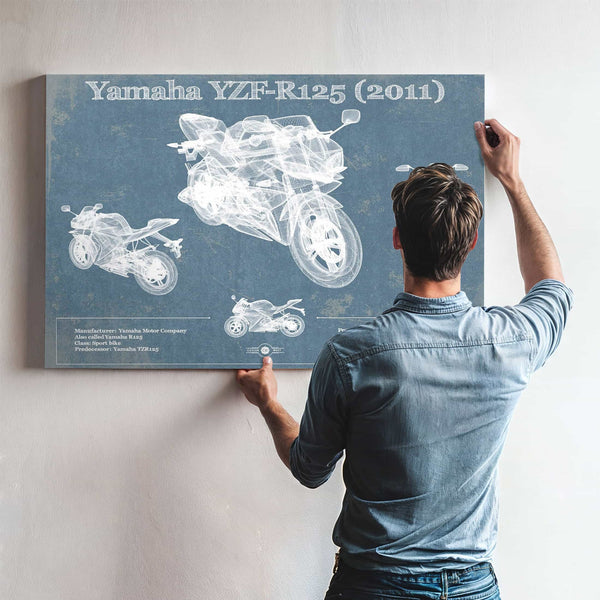 Yamaha SR125 Blueprint Motorcycle Patent Print