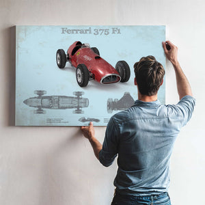 Ferrari 375 Formula One Blueprint Vintage Auto Print