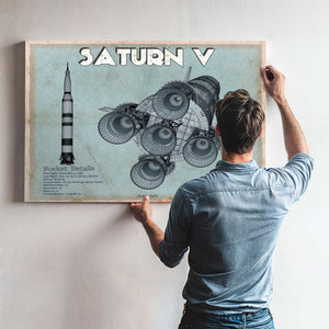 Saturn V NASA Aviation Blueprint Print