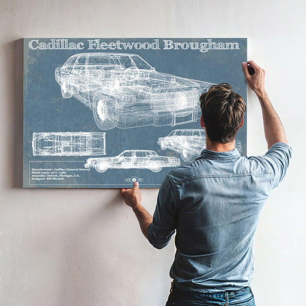 Cadillac Fleetwood Brougham Blueprint Vintage Auto Print