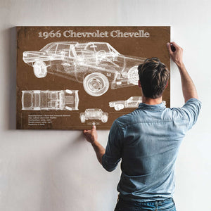 1966 Chevelle Chevelle (Malibu) SS-396 Hardtop Coupe Original Blueprint Art