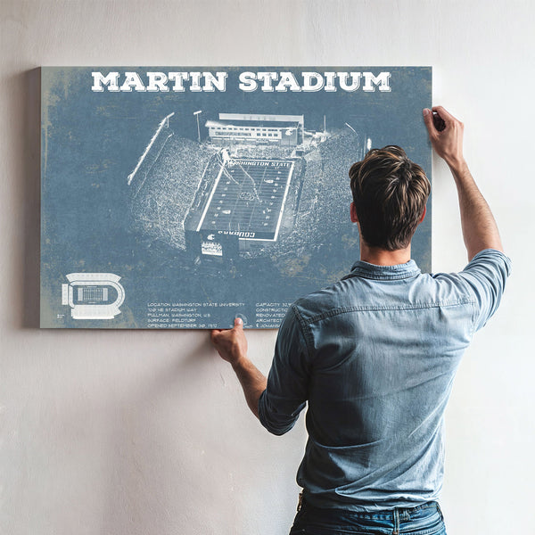 Washington State Cougars Martin Stadium Vintage Art Print