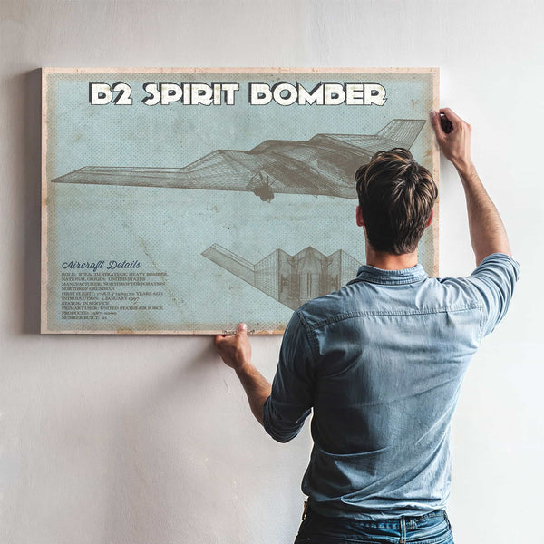 B2 Spirit Bomber Patent Blueprint Original Design Wall Art