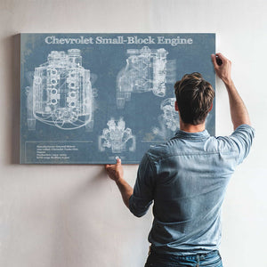 Chevrolet Small-Block Engine Vintage Blueprint Auto Engine Patent Print
