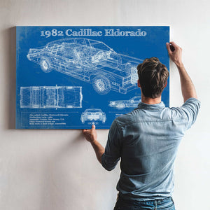 1982-1983 Cadillac Eldorado Vintage Blueprint Auto Print