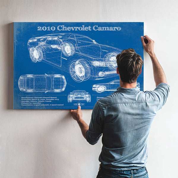 2010 Chevrolet Camaro Vintage Blueprint Auto Print