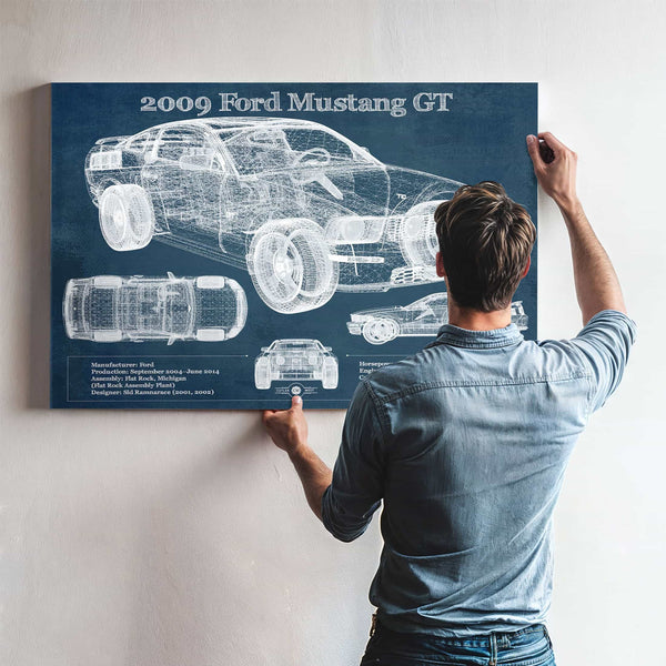 2009 Ford Mustang GT Original Blueprint Art