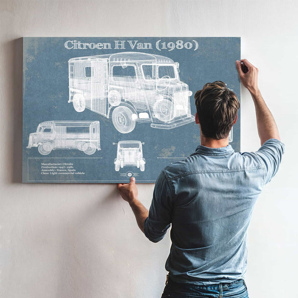 Citroen H Van (1980) Car Blueprint Vintage Auto Print