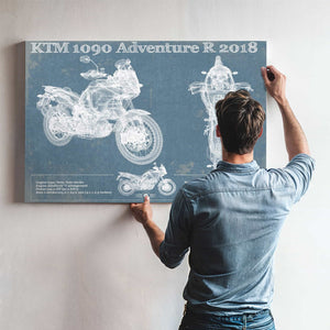 KTM 1090 Adventure R 2018 Blueprint Motorcycle Patent Print