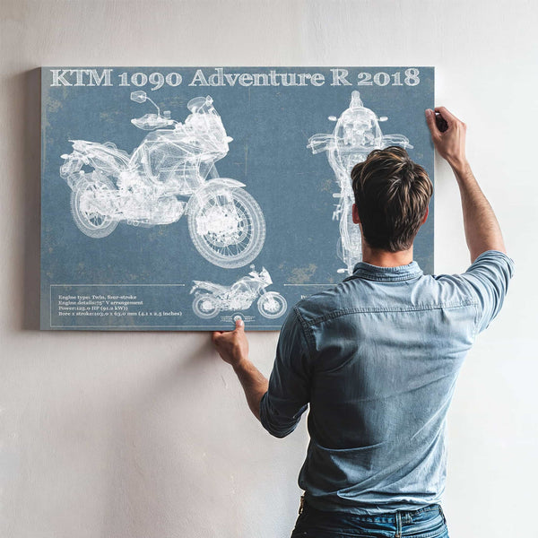 KTM 1090 Adventure R 2018 Blueprint Motorcycle Patent Print