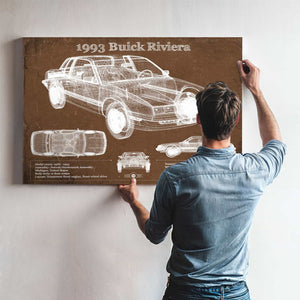 1993 Buick Riviera Vintage Blueprint Auto Print