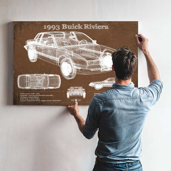1993 Buick Riviera Vintage Blueprint Auto Print
