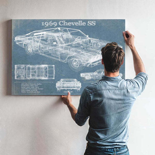 1969 Chevrolet Chevelle SS Original Blueprint Art
