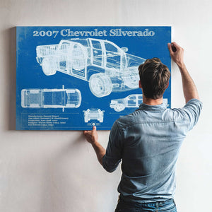 2007 Chevrolet Silverado 1500 Vintage Blueprint Auto Print