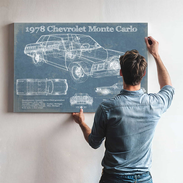 1978 Chevrolet Monte Carlo Blueprint Vintage Auto Patent Print