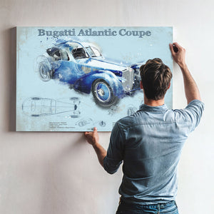 Bugatti Atlantic Coupe Vintage Sports Car Print