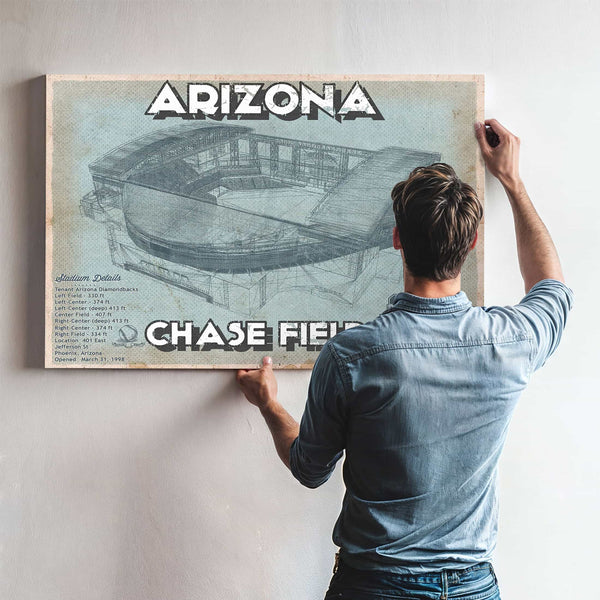 Arizona Diamondbacks - Chase Field Vintage Baseball Fan Print
